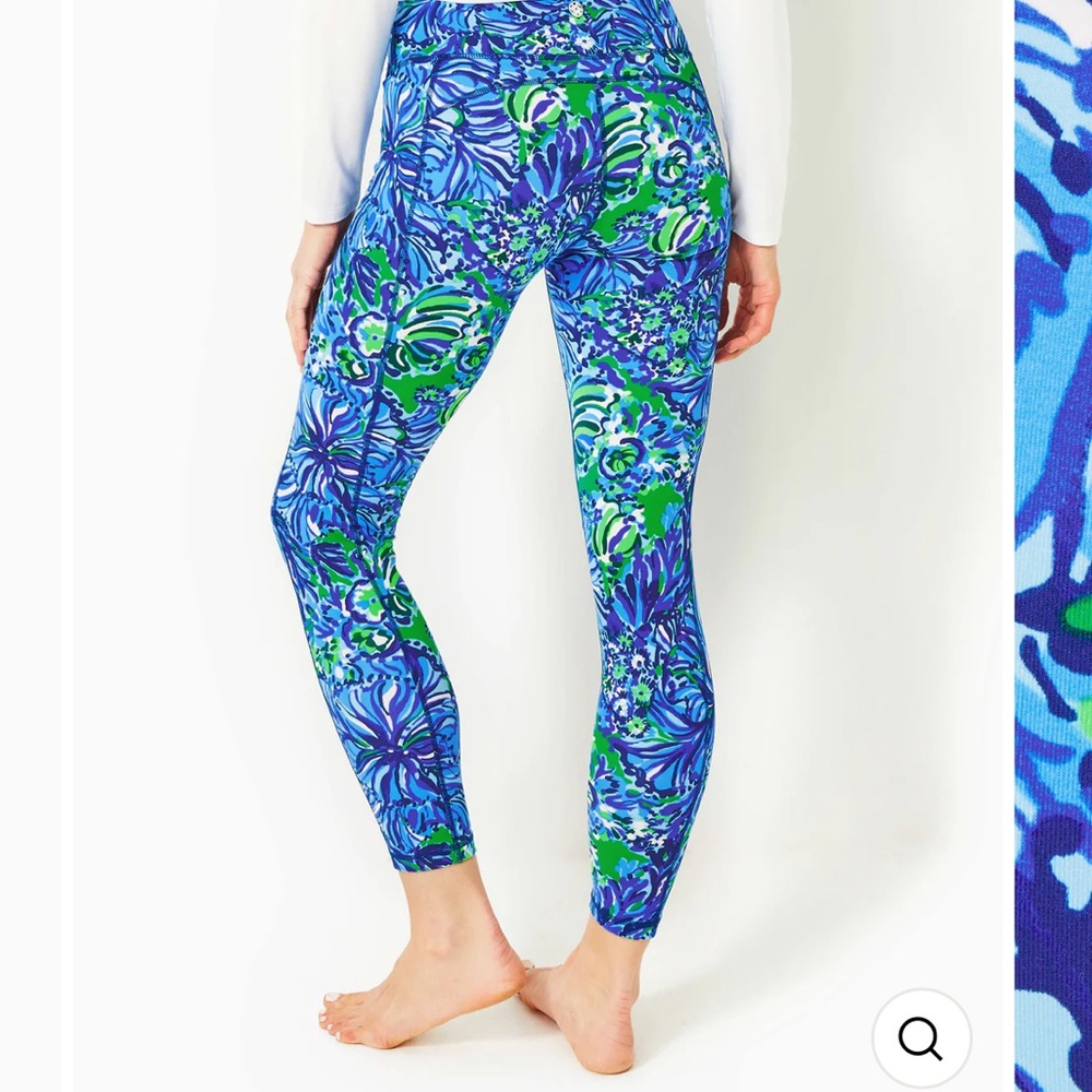 Lilly Pulitzer Weekender High Rise Legging - Abaco Blue in Turtle Awe - Size XXL